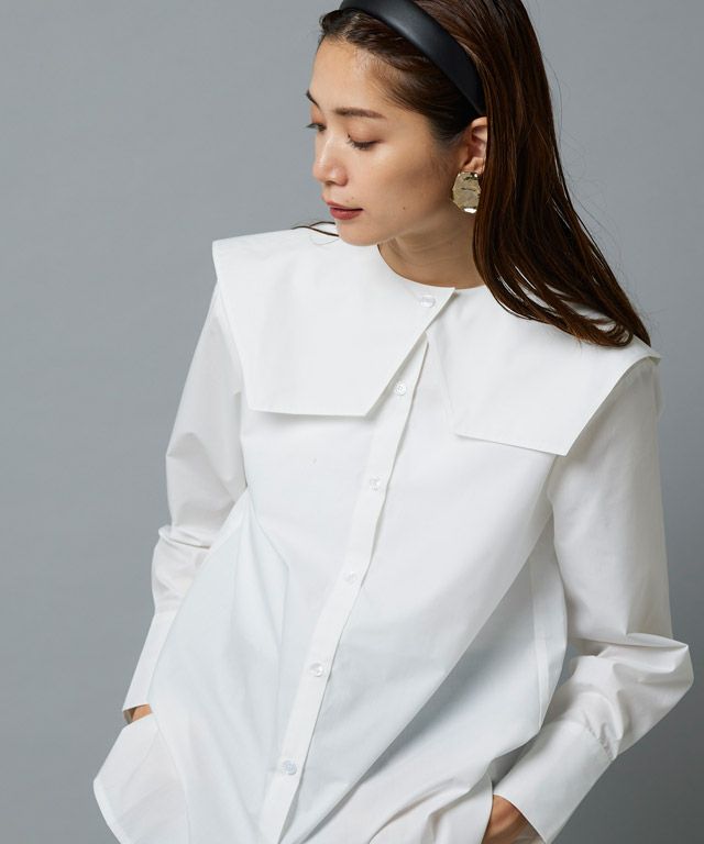 ビッグカラー見え？？大人が着やすい白シャツ | 40,50代の高見えコーデ