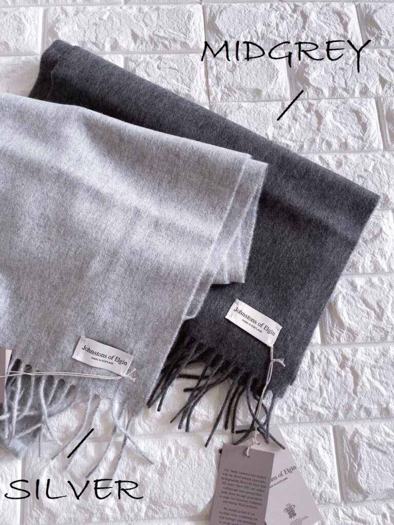 ジョンストンズ グレー ミッドグレー カシミヤストール｜カシミヤ小物