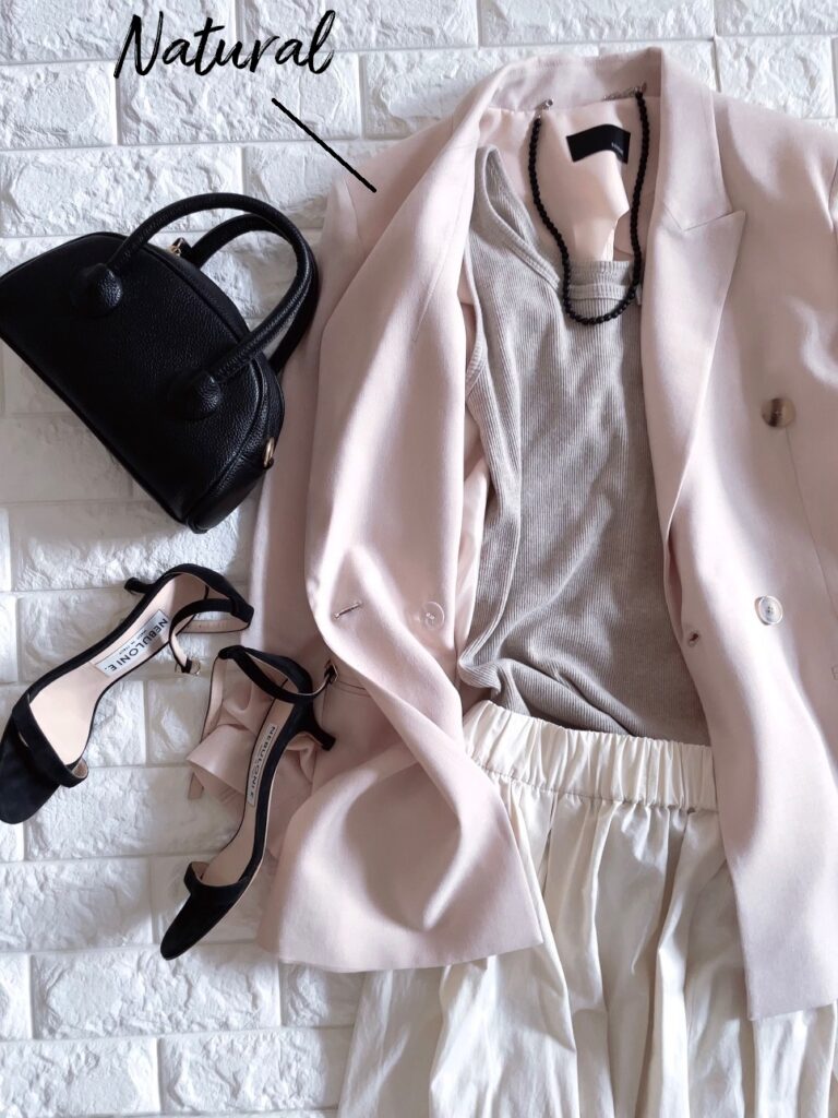 アンパルフェシアーベージュロングシャツ